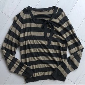HUGO BOSS striped sweater with bow Sz Small